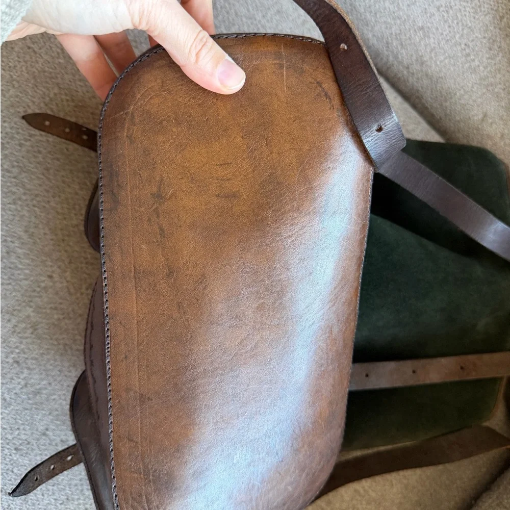 Vintage Peruvian Leather and Suede backpack